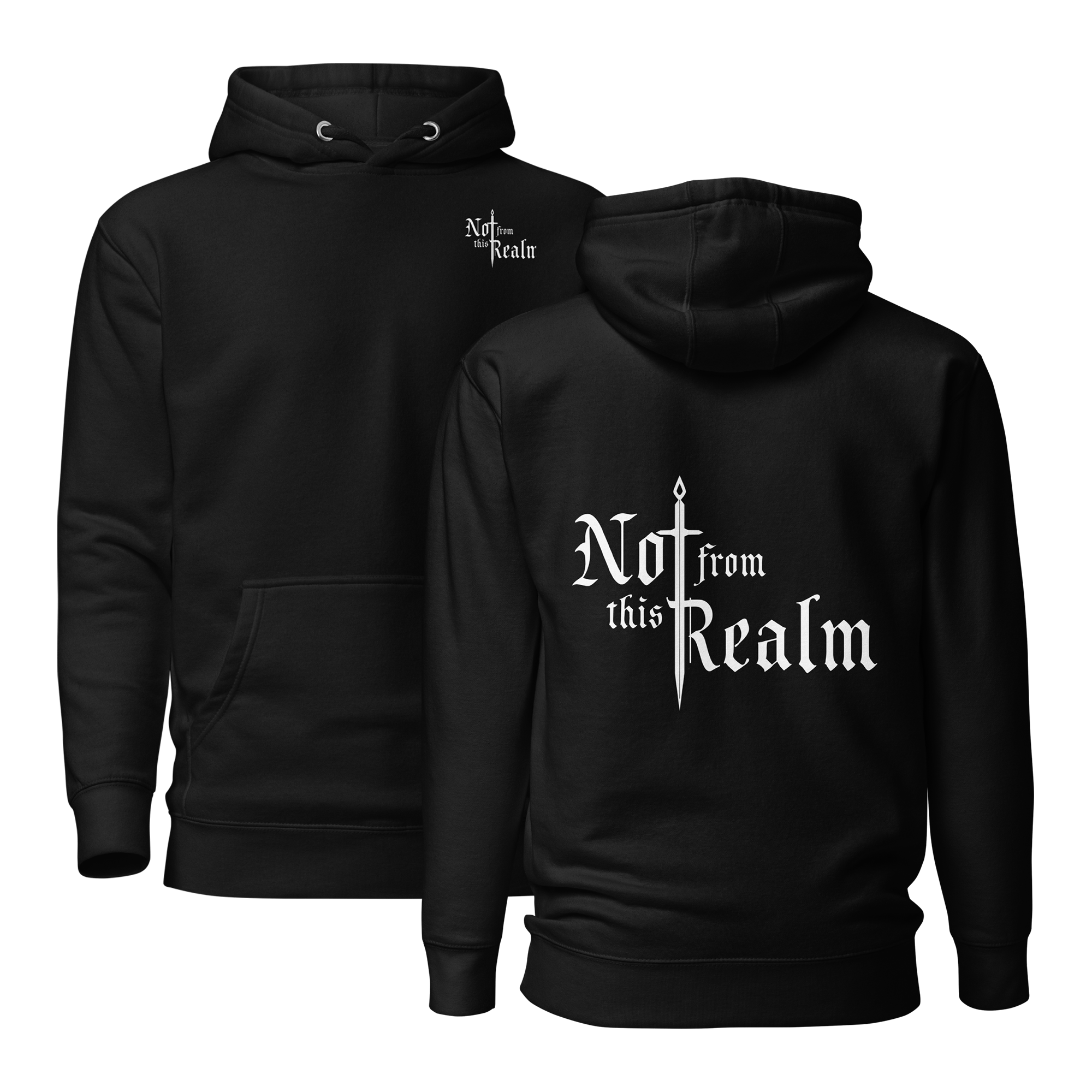 Basics Hoodie — Obsidian Black - Not From This Realm