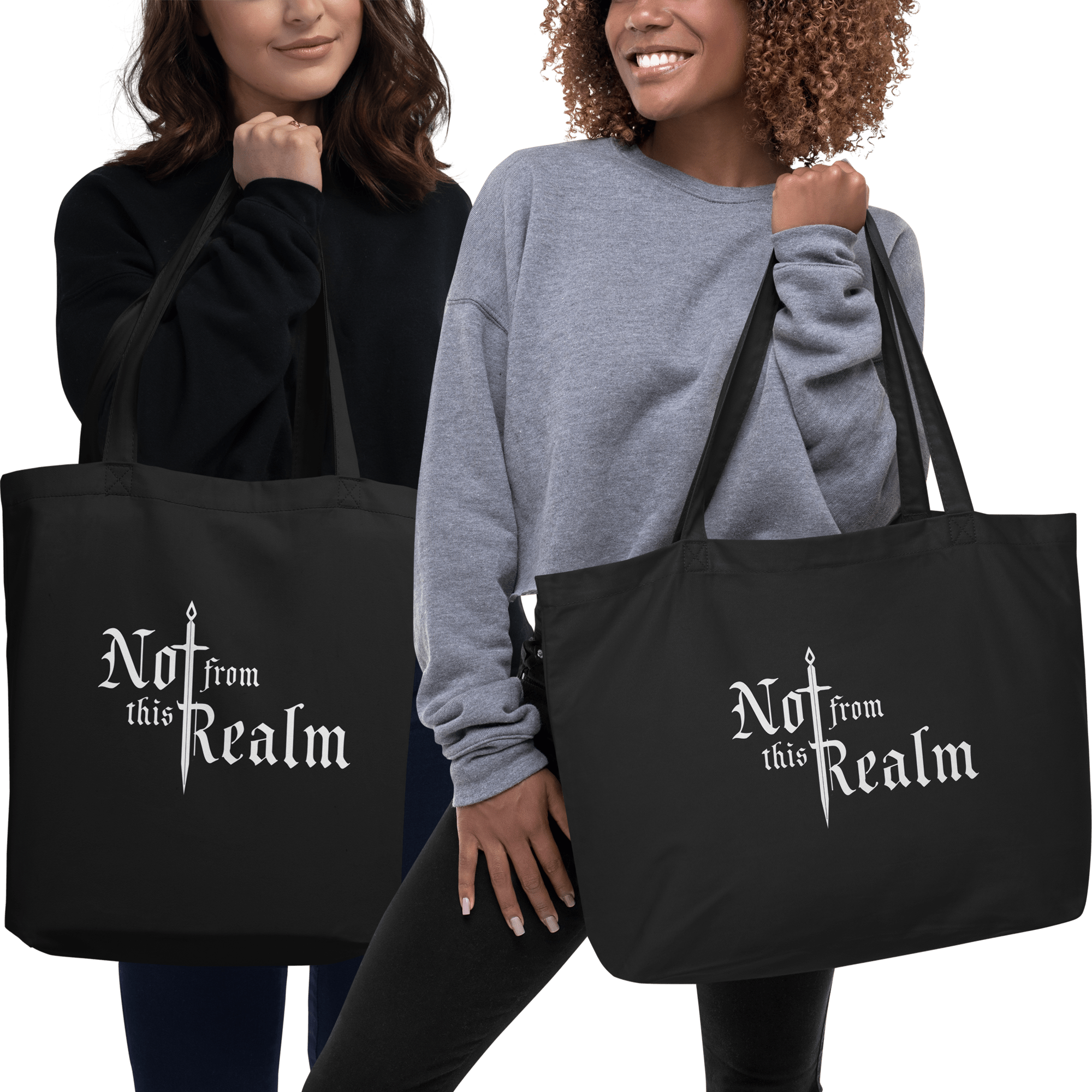 Basics Organic Tote Bag — Obsidian - Not From This Realm