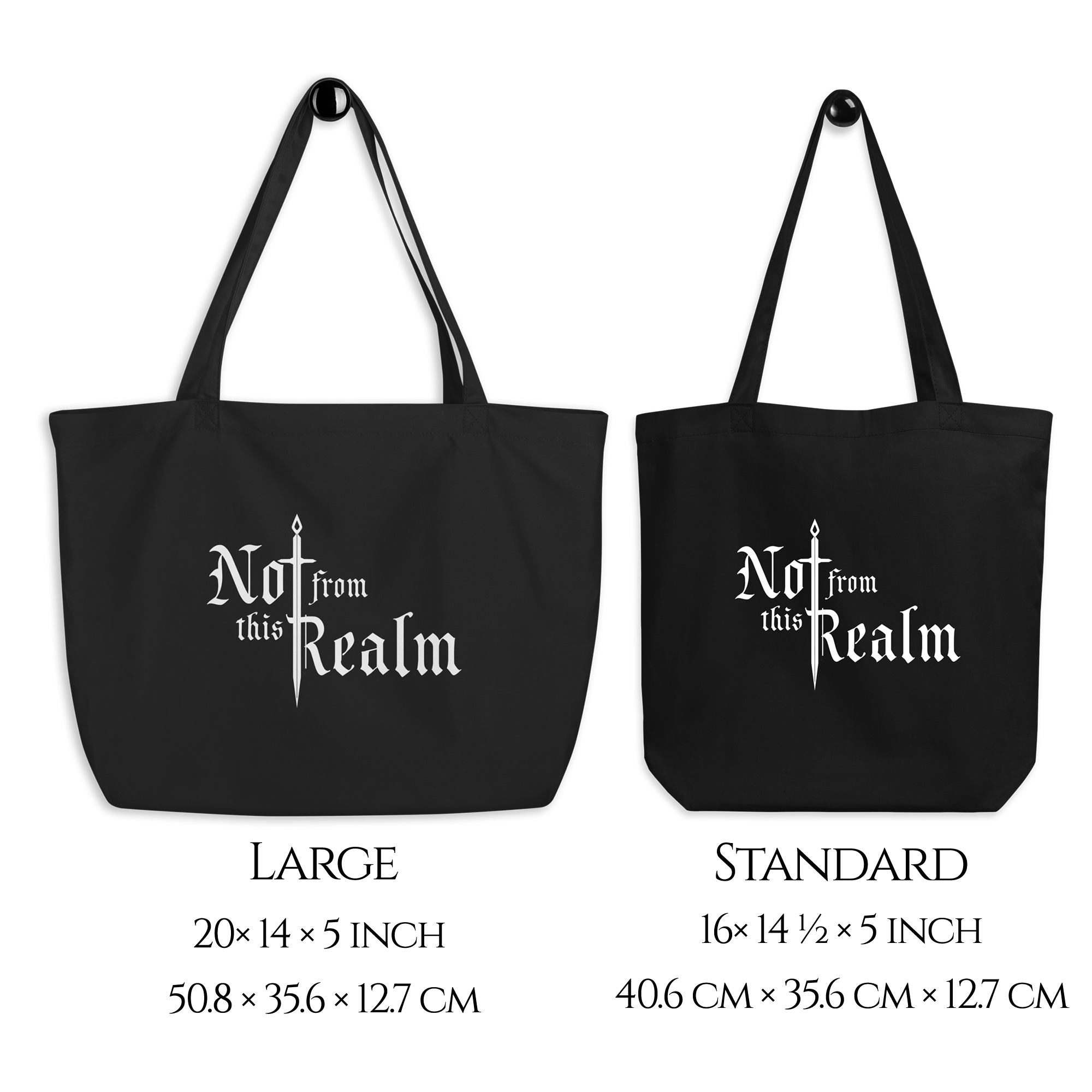 Basics Organic Tote Bag — Obsidian - Not From This Realm