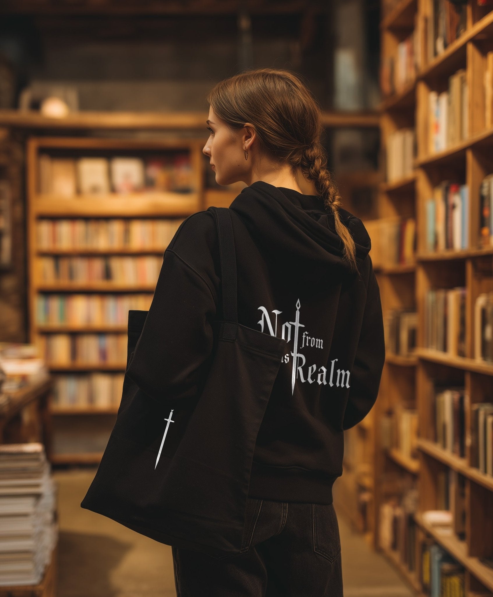 Basics Organic Tote Bag — Obsidian - Not From This Realm