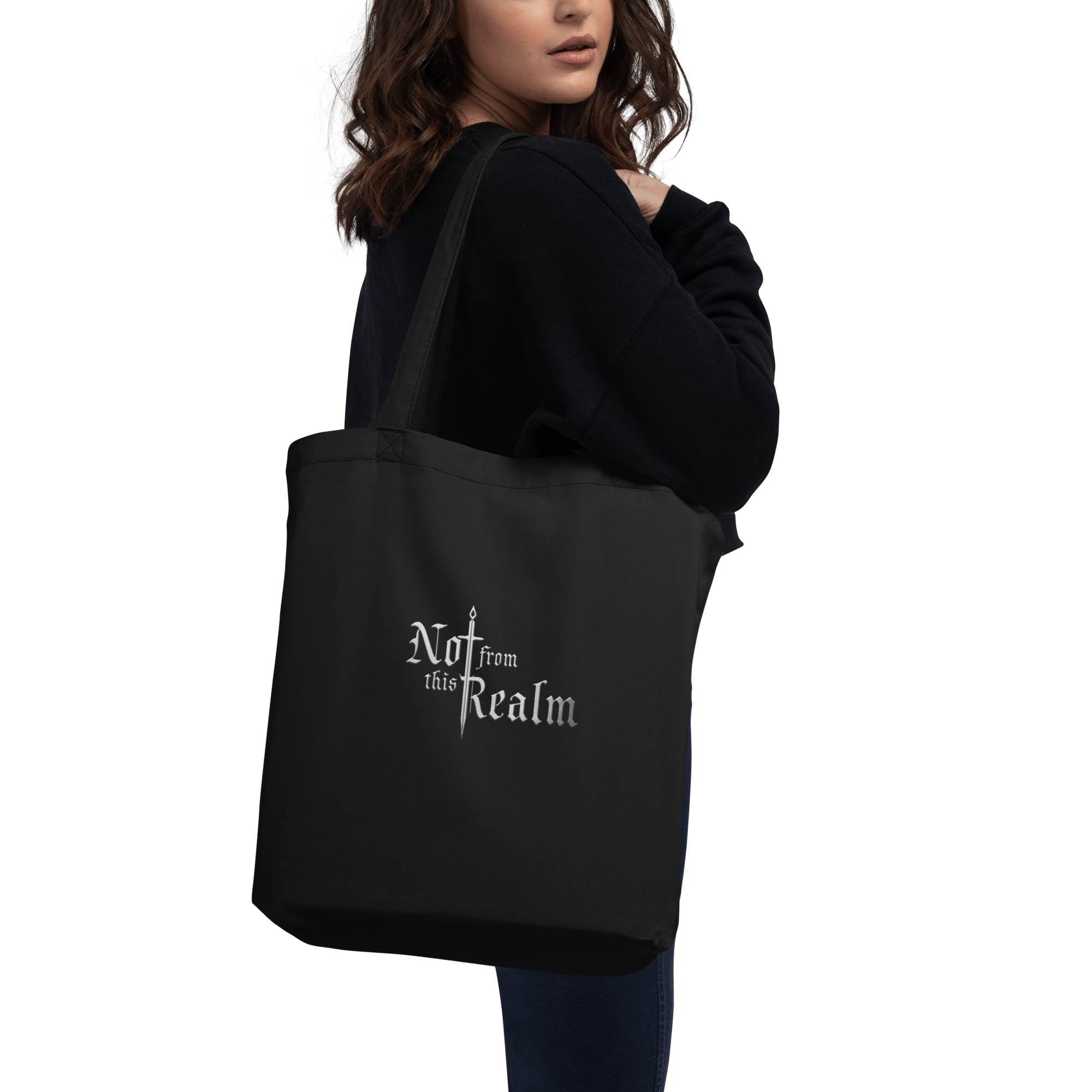 Blades of the Realm Organic Tote Bag — Obsidian - Not From This Realm