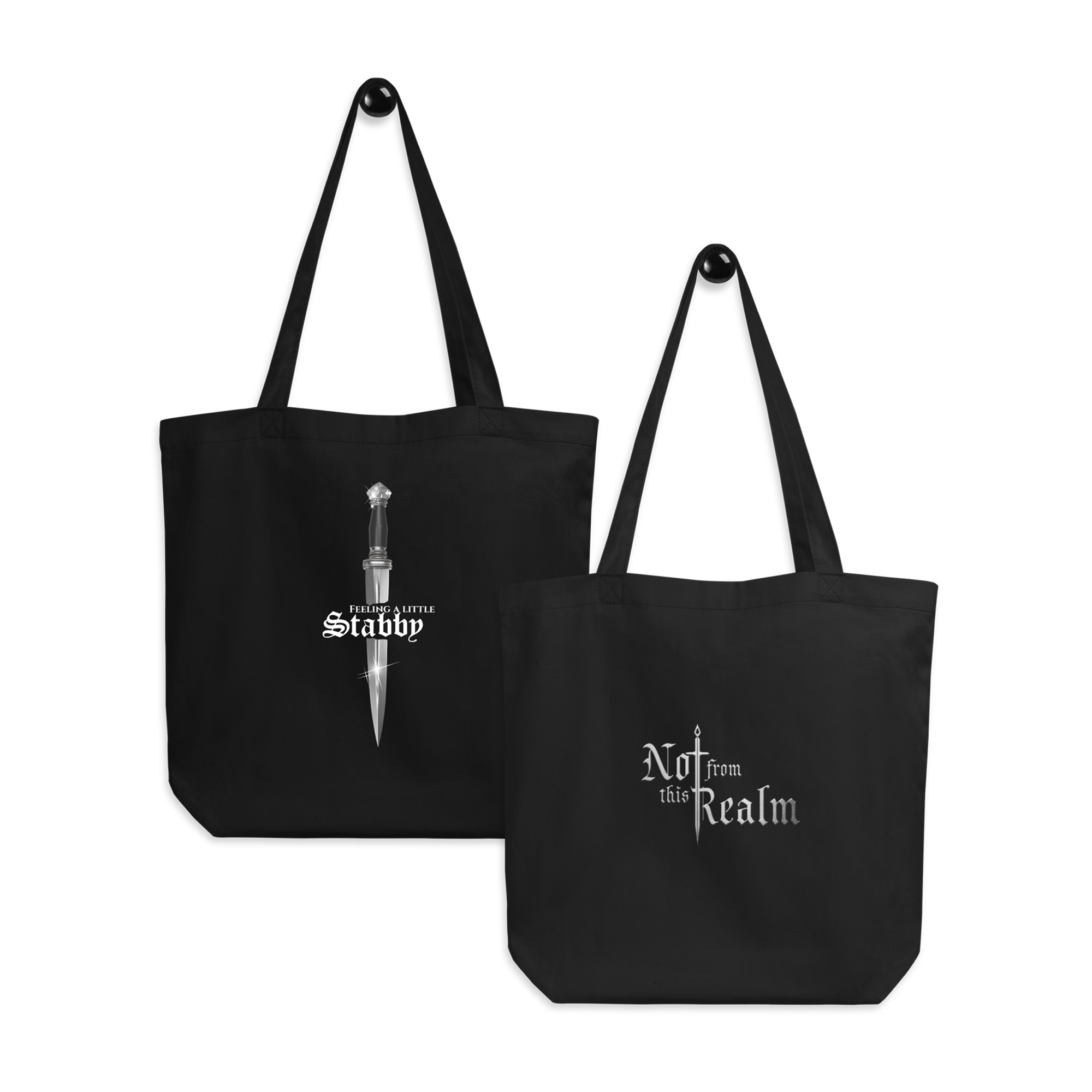 Blades of the Realm Organic Tote Bag — Obsidian - Not From This Realm