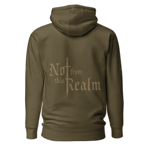 Monochrome Hoodie — Deepwood Green with sleeve detail - Not From This Realm