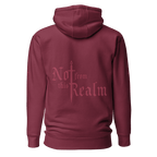 Monochrome Hoodie — Moonblood Red with sleeve detail - Not From This Realm