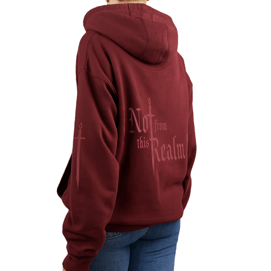 Monochromes Hoodie — Moonblood Red - Not From This Realm