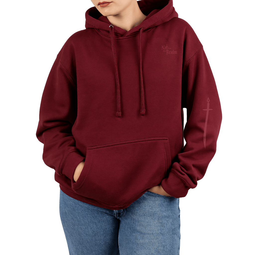 Monochromes Hoodie — Moonblood Red - Not From This Realm