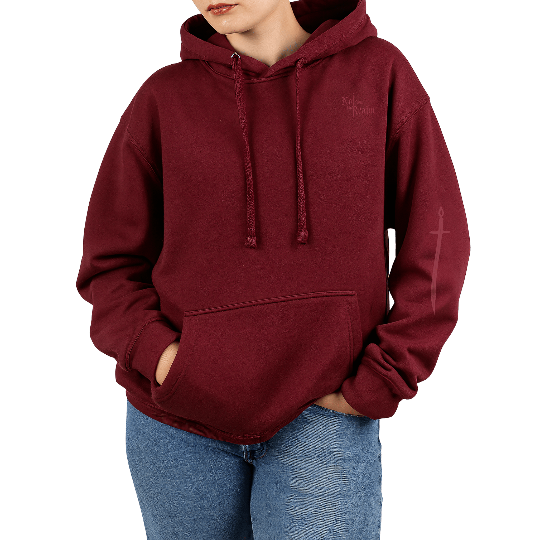 Monochromes Hoodie — Moonblood Red - Not From This Realm