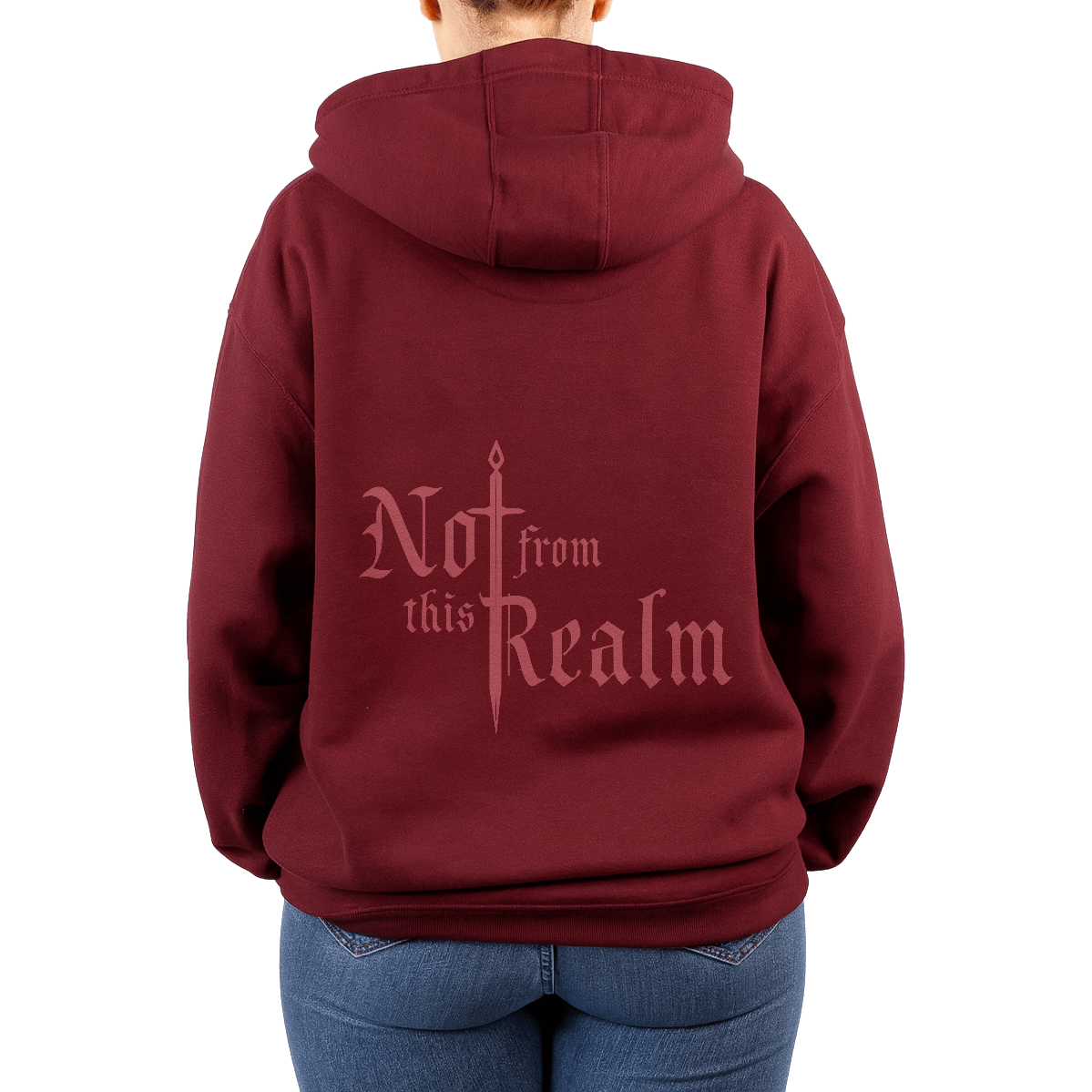 Monochromes Hoodie — Moonblood Red - Not From This Realm