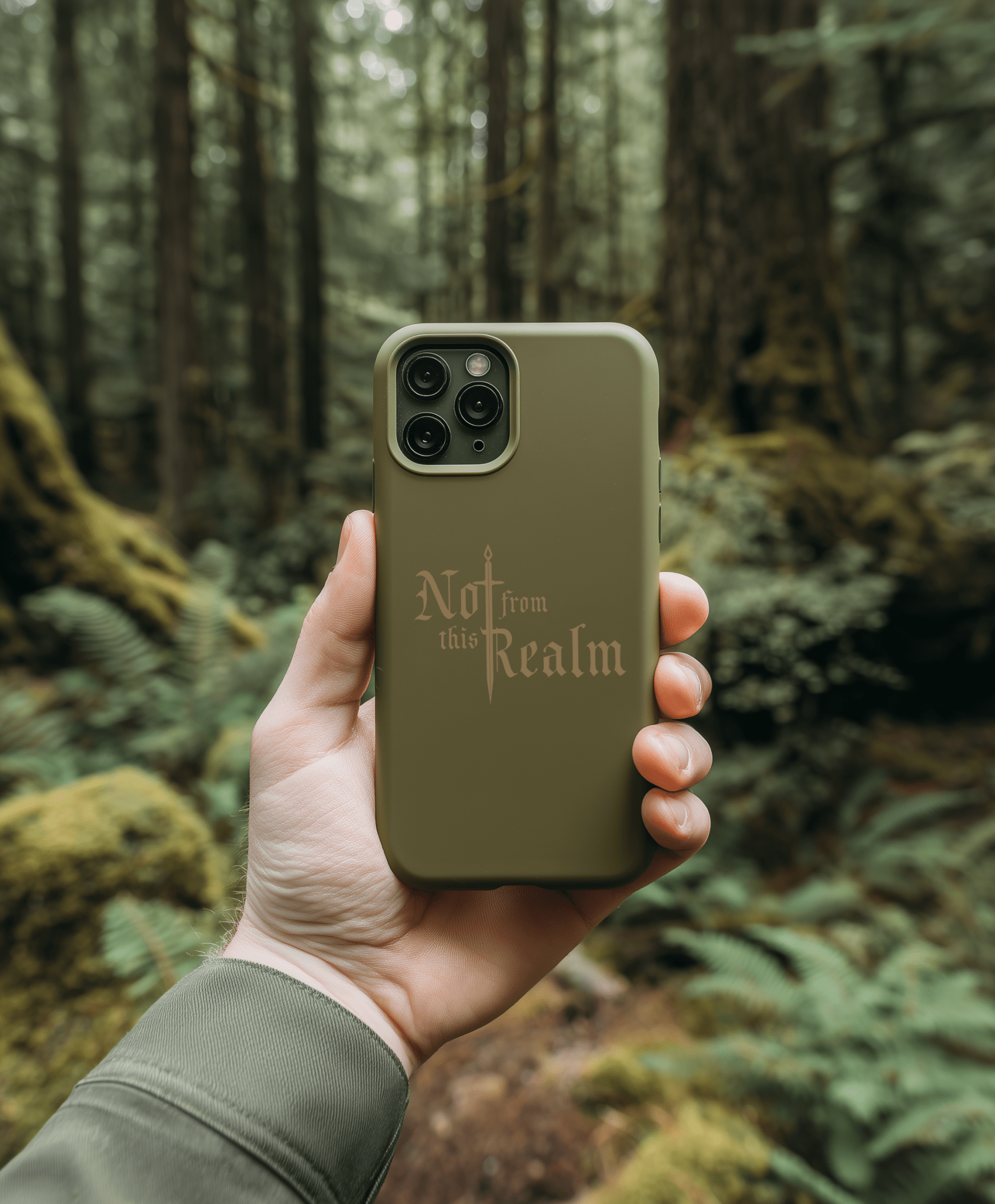 Monochromes Tough Case for iPhone® — Deepwood Green - Not From This Realm