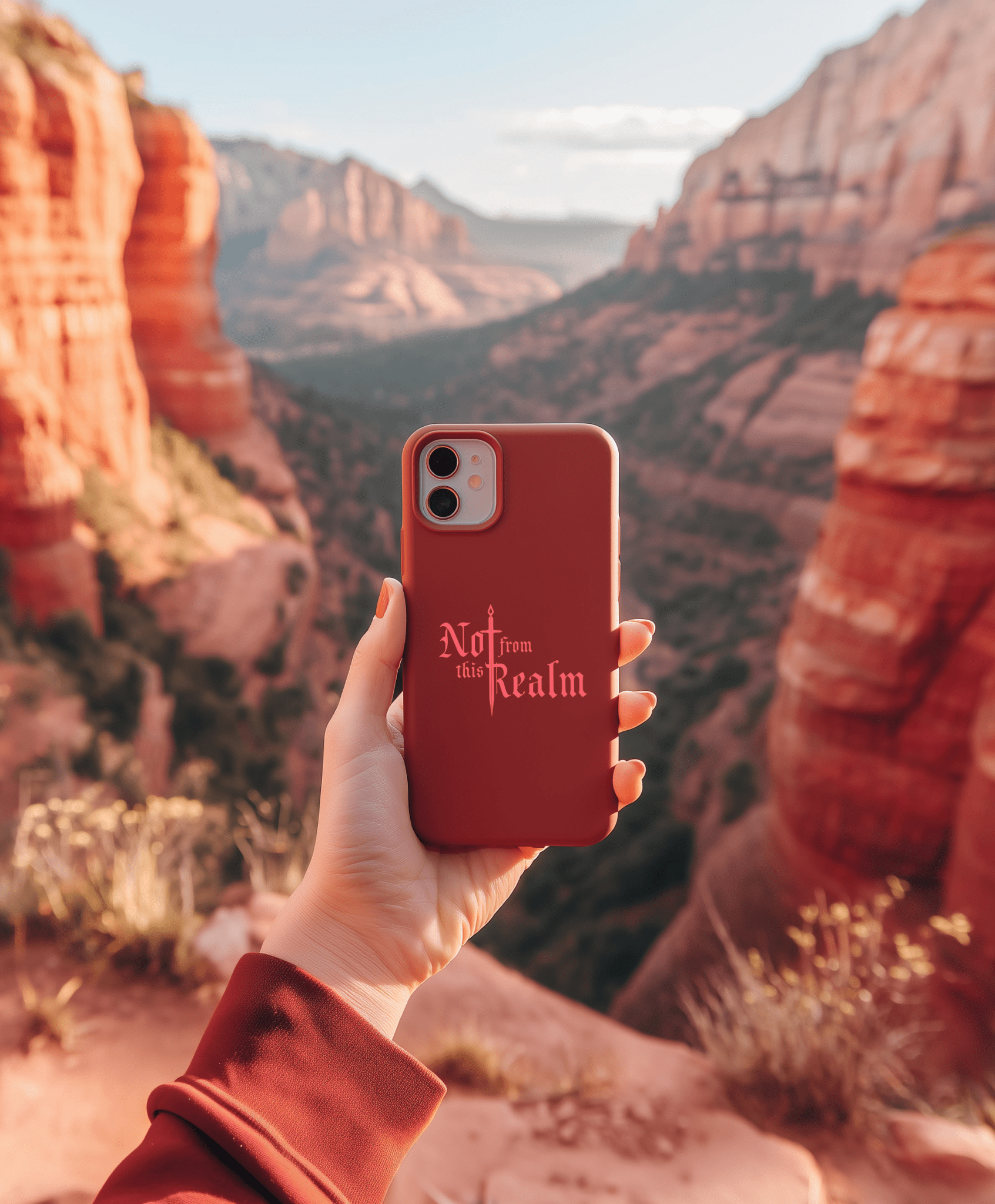 Monochromes Tough Case for iPhone® — Moonblood Red - Not From This Realm