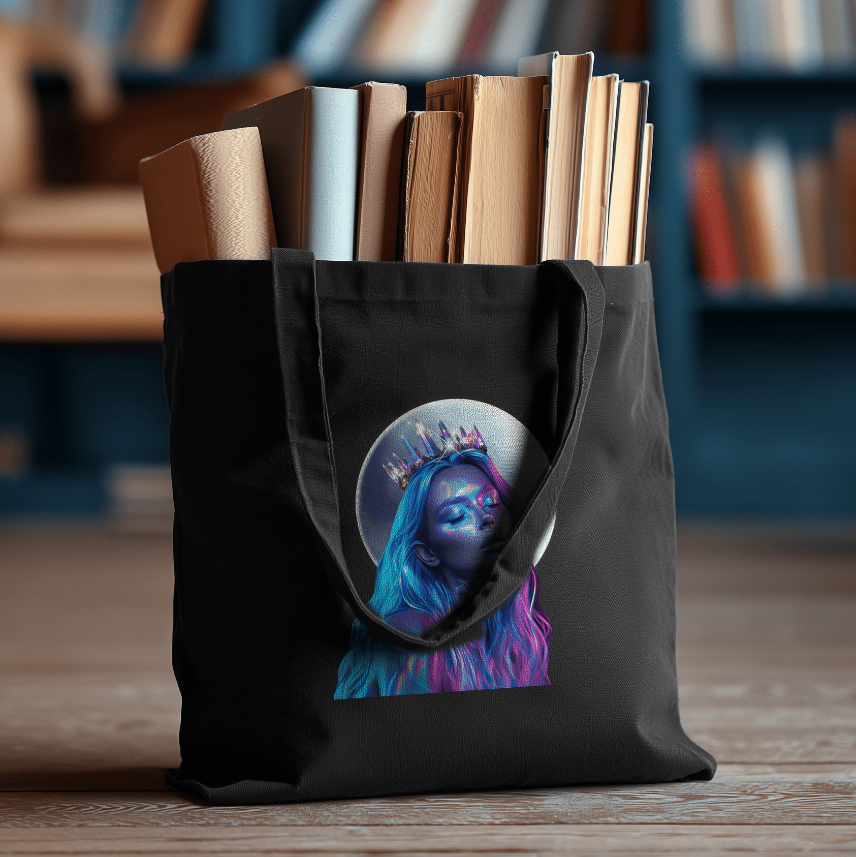 Moonbound Organic Tote Bag — Obsidian - Not From This Realm