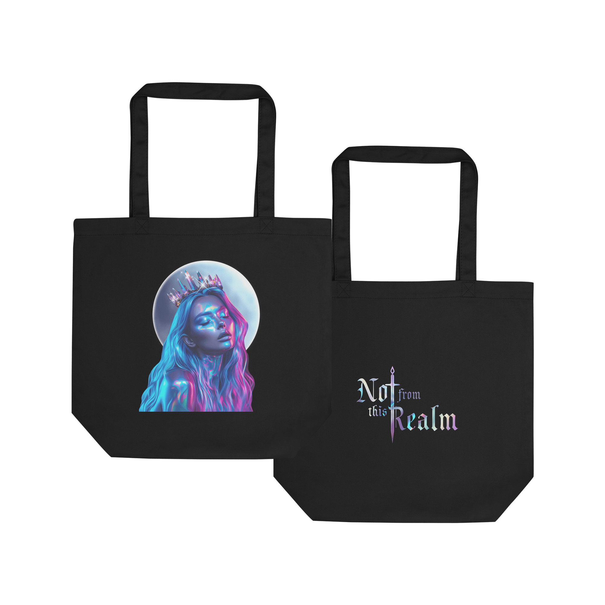 Moonbound Organic Tote Bag — Obsidian - Not From This Realm