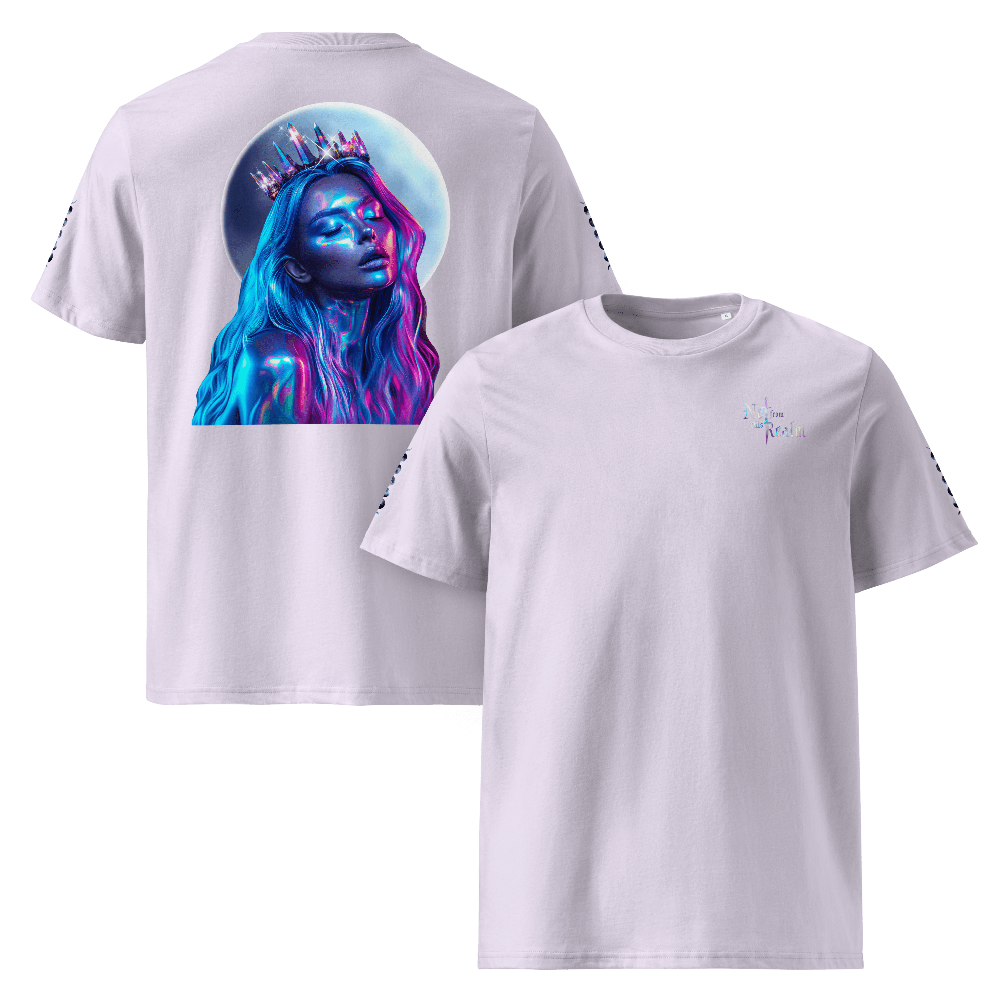 Moonbound T-Shirt — Celestite Lavender with sleeve detail - Not From This Realm